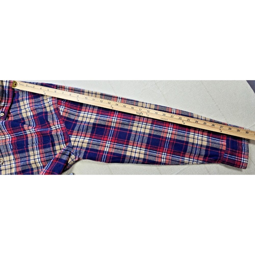 RidgeCut Tough Wear Red Blue Plaid Heavy Flannel Shirt Men’s Medium NWT - Picture 13 of 14